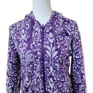 The North Face Womens Medium Paisley Hoodie‎ Full Zip Sweatshirt Purple Top